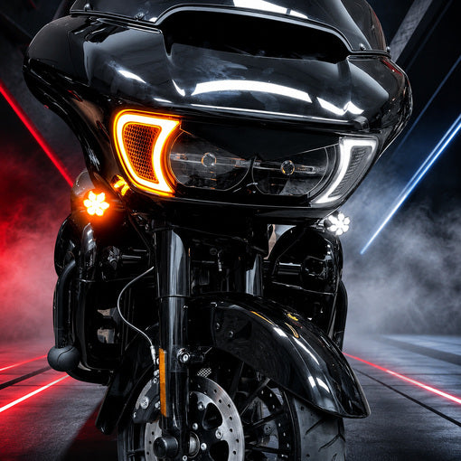 Motorcycle LED Headlight Vent Accent Turn Signal Lights for Her