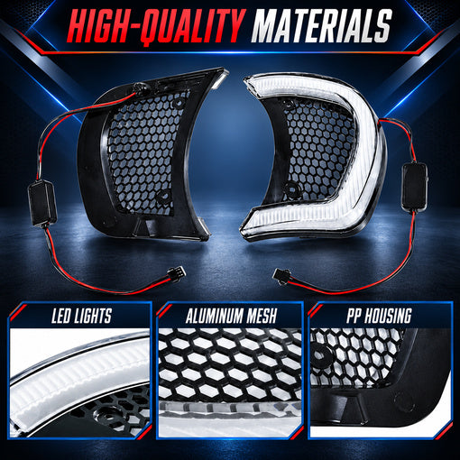 Motorcycle LED Headlight Fairing Vent Accent Turn Signal Lights for Her