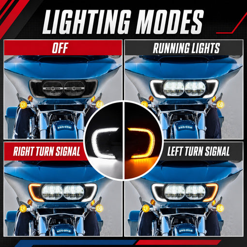 Motorcycle LED Headlight Vent Accent Turn Signal Lights for Her