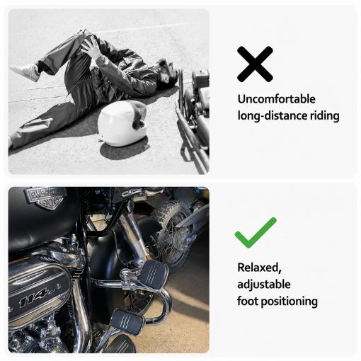 Motorcycle 1.25" Adjustable Highway Footpegs For Her