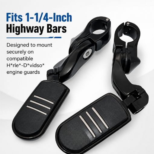 Motorcycle 1.25" Adjustable Highway Footpegs For Her