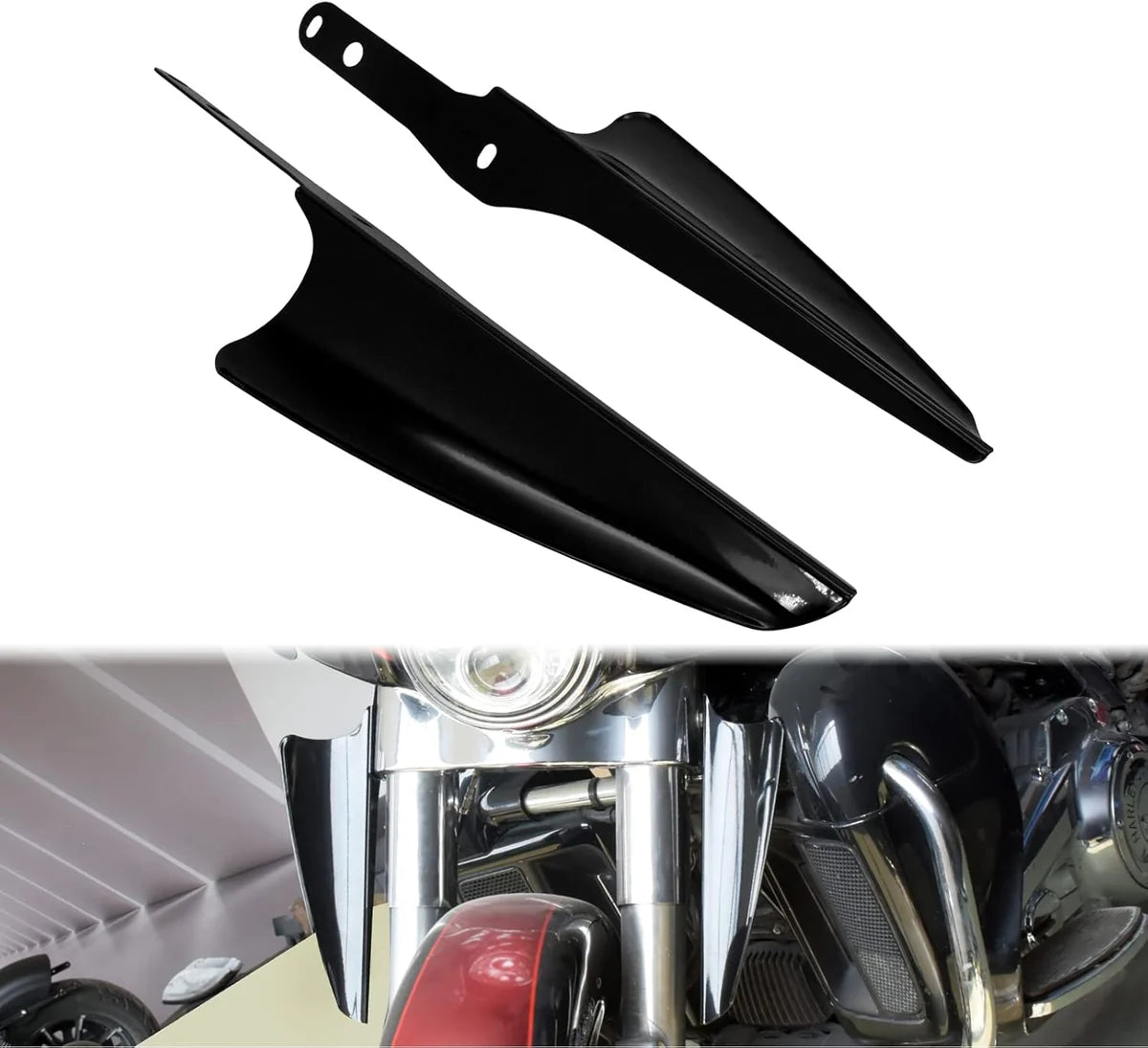 Motorcycle Front Fork Mount Wind Deflectors For Her