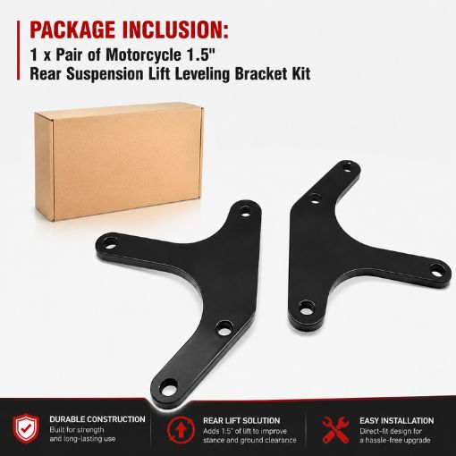Motorcycle 1.5" Rear Suspension Lift Leveling Bracket Kit For Her