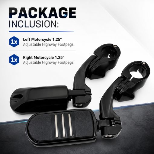 Motorcycle 1.25" Adjustable Highway Footpegs For Her