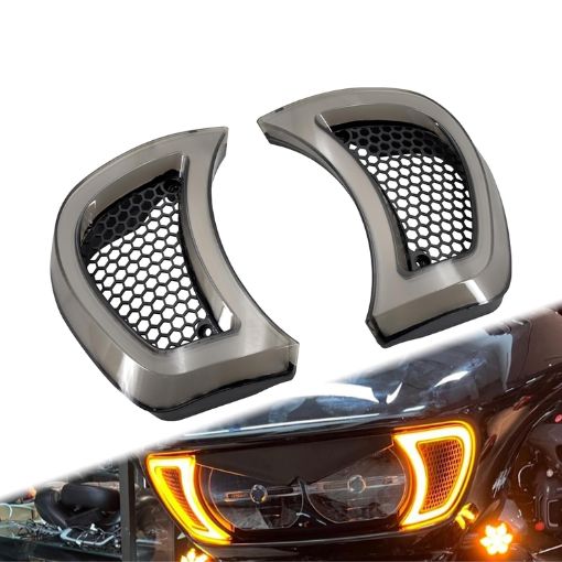Motorcycle LED Headlight Fairing Vent Accent Turn Signal Lights for Her