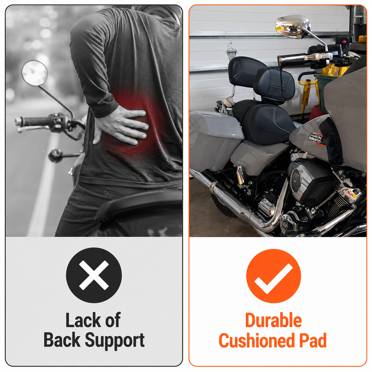 Adjustable Detachable Plug-in Rider Back Rest For Her