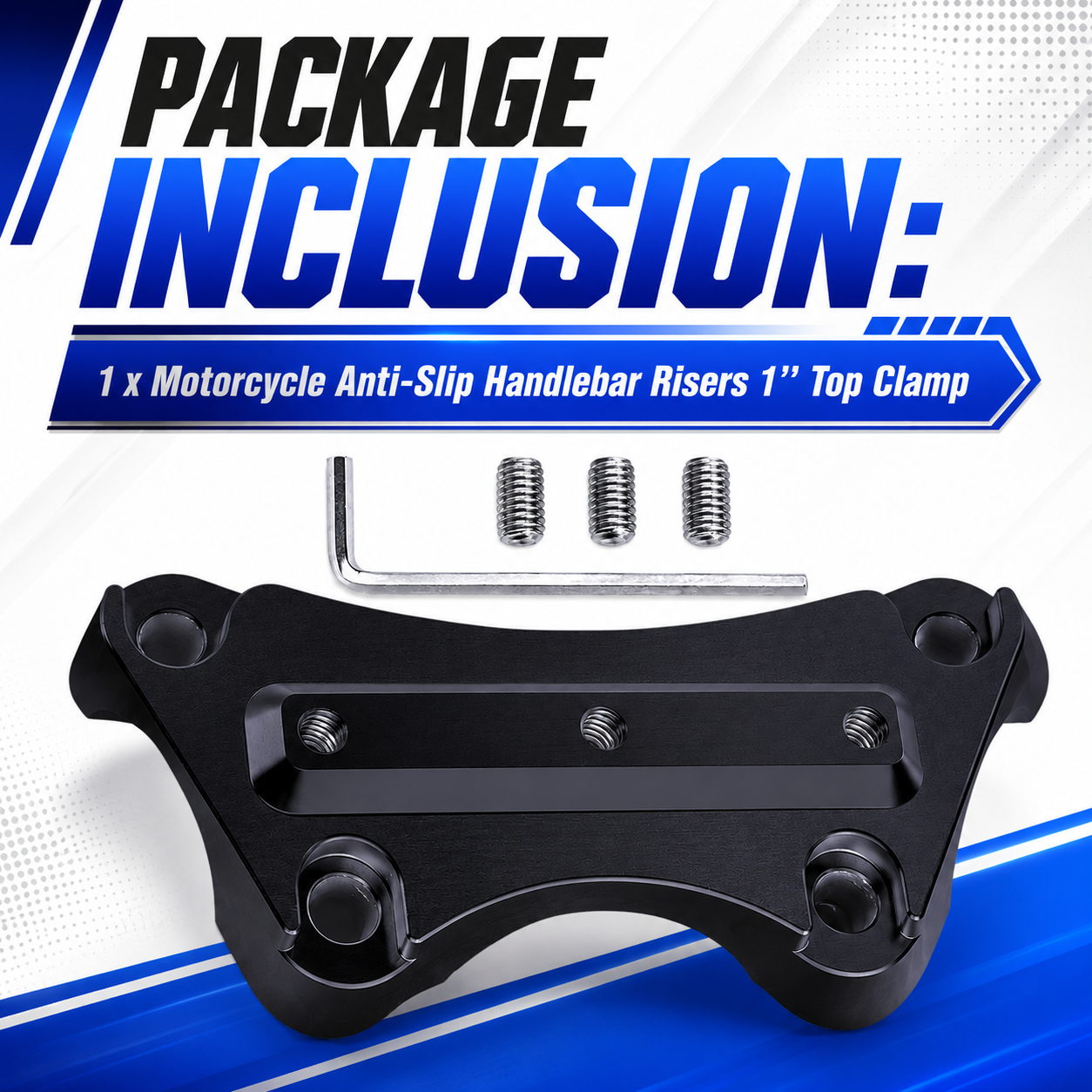 Motorcycle Anti-Slip Handlebar Risers 1'' Top Clamp for Her