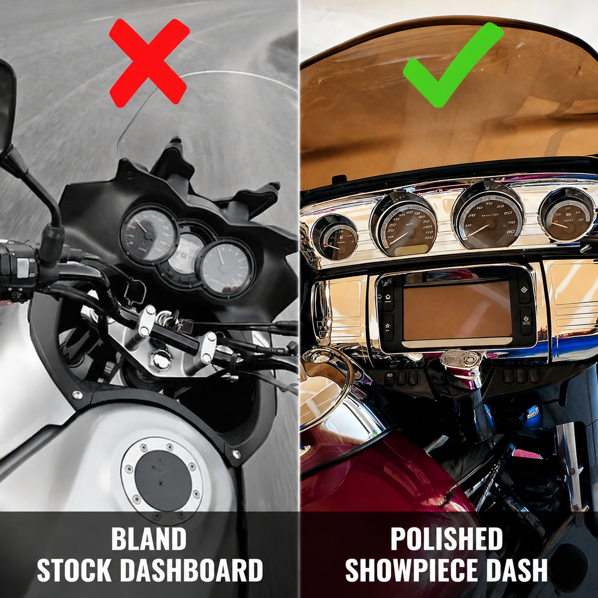 2014-2019 Motorcycle Chrome-Finish Dashboard Kit For Her
