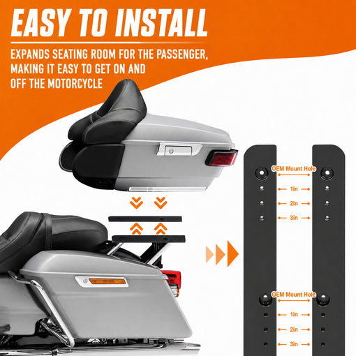 Adjustable 1''-3'' Tour Pack Trunk Luggage Relocator Kit For Her