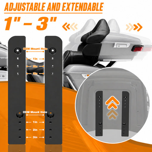 Adjustable 1''-3'' Tour Pack Trunk Luggage Relocator Kit For Her