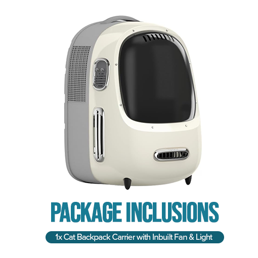 Cat Backpack Carrier with Inbuilt Fan & Light