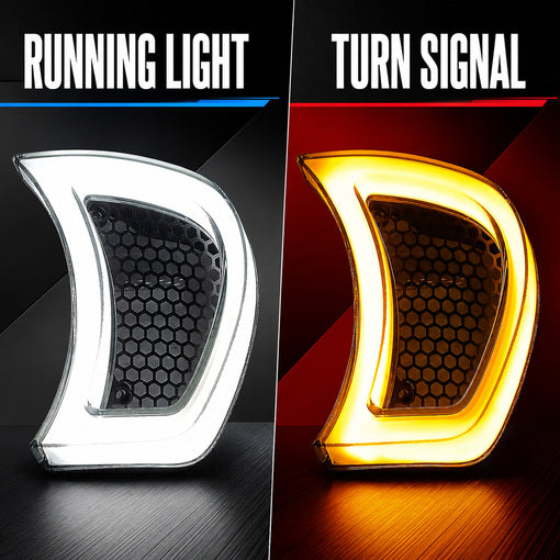 Motorcycle LED Headlight Vent Accent Turn Signal Lights for Her