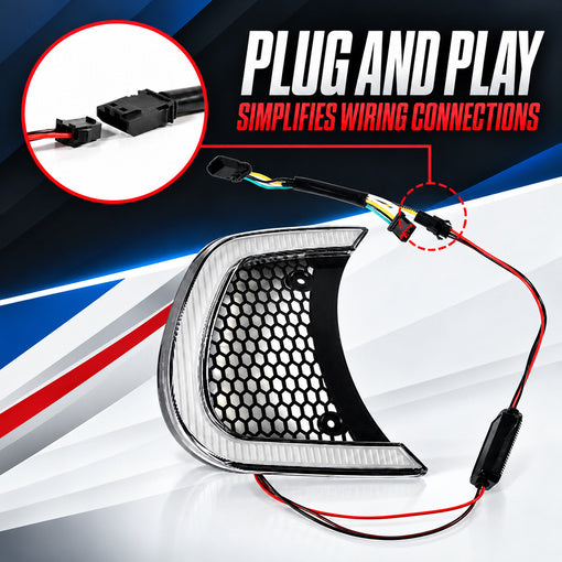Motorcycle LED Headlight Fairing Vent Accent Turn Signal Lights for Her