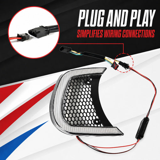 Motorcycle LED Headlight Vent Accent Turn Signal Lights for Her