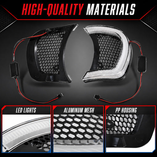 Motorcycle LED Headlight Vent Accent Turn Signal Lights for Her