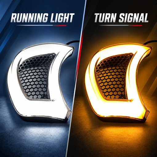 Motorcycle LED Headlight Fairing Vent Accent Turn Signal Lights for Her
