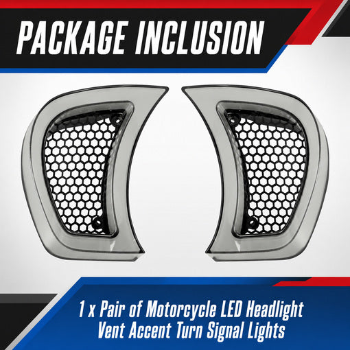 Motorcycle LED Headlight Vent Accent Turn Signal Lights for Her