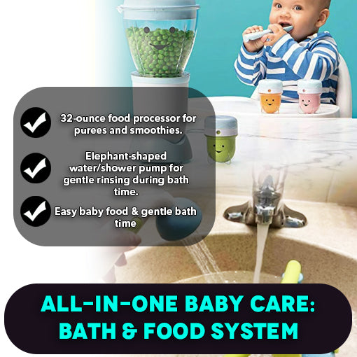 Baby Care Set: Bath Shower Head & Food Maker