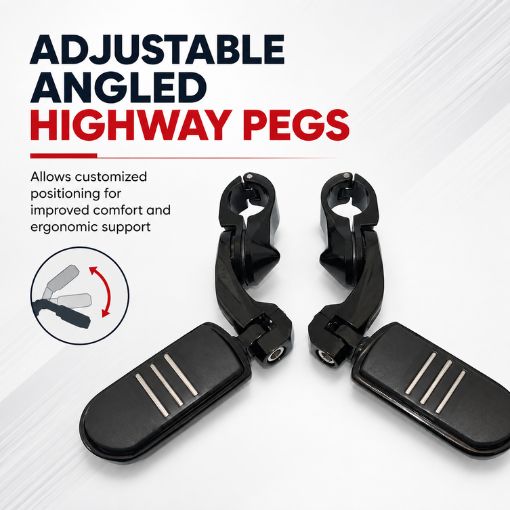 Motorcycle 1.25" Adjustable Highway Footpegs For Her