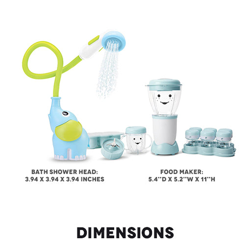 Baby Care Set: Bath Shower Head & Food Maker
