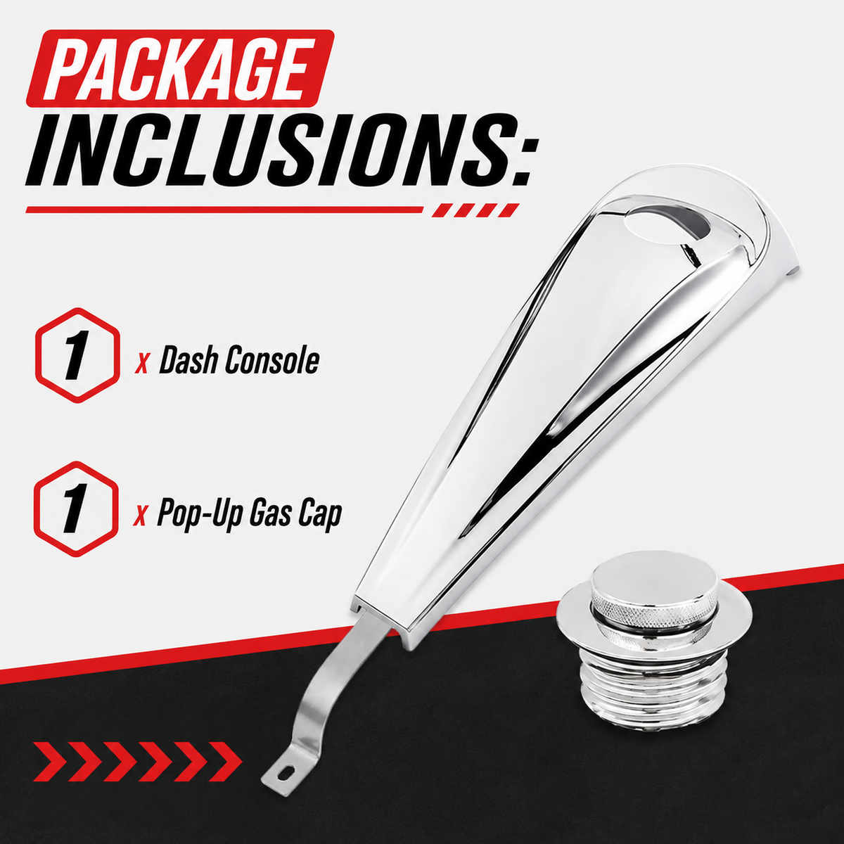 Motorcycle Smooth Dash Console with Pop-Up Gas Cap For Her