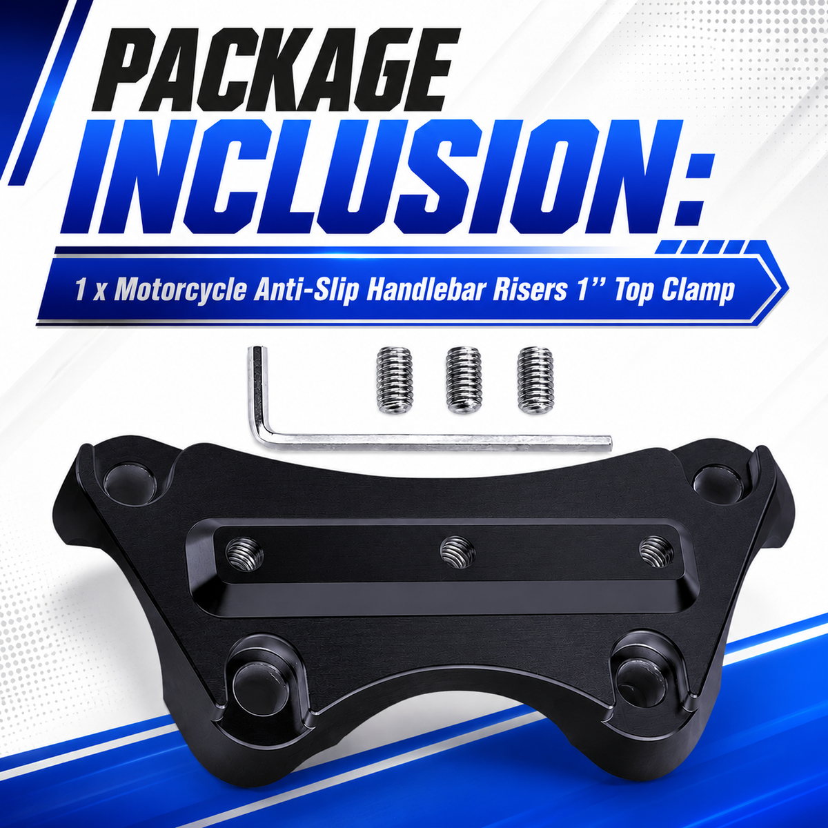 Motorcycle Anti-Slip Handlebar Risers 1'' Top Clamp for Her