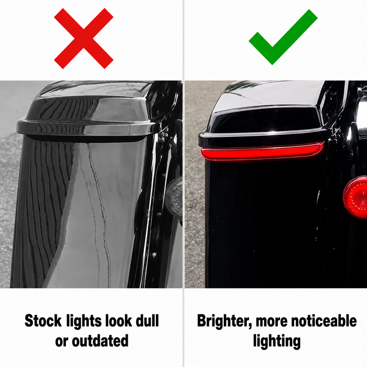 Motorcycle LED Saddlebag Tail Lights for her