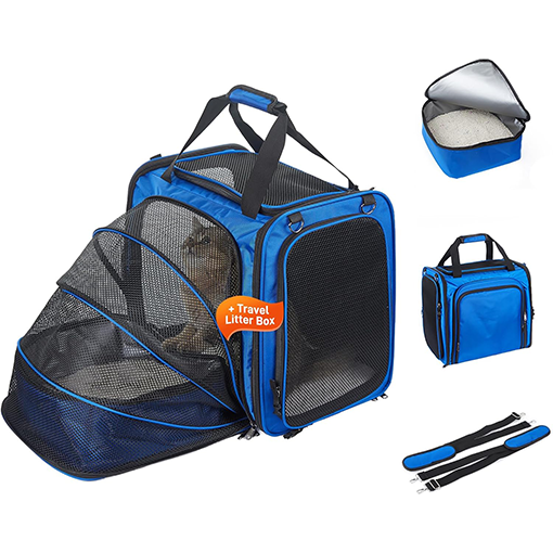 Expandable Cat Carrier with Travel Litter Box