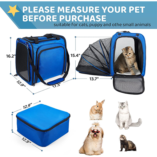 Expandable Cat Carrier with Travel Litter Box