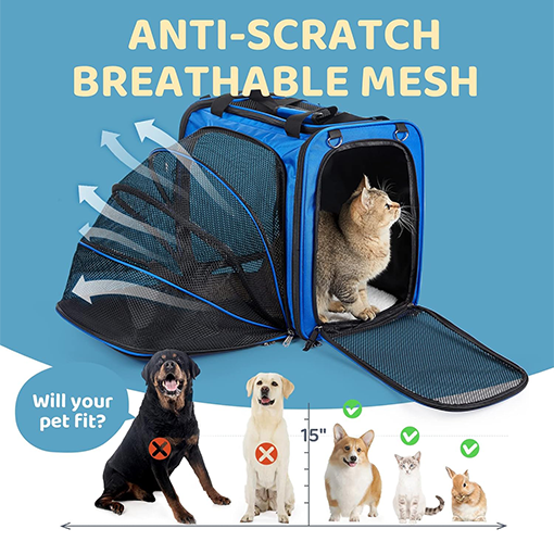 Expandable Cat Carrier with Travel Litter Box