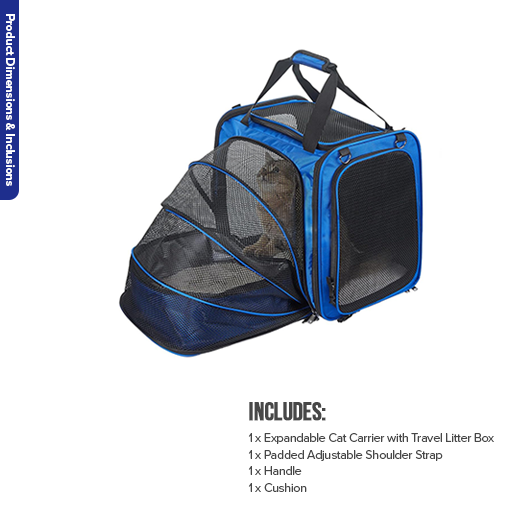 Expandable Cat Carrier with Travel Litter Box