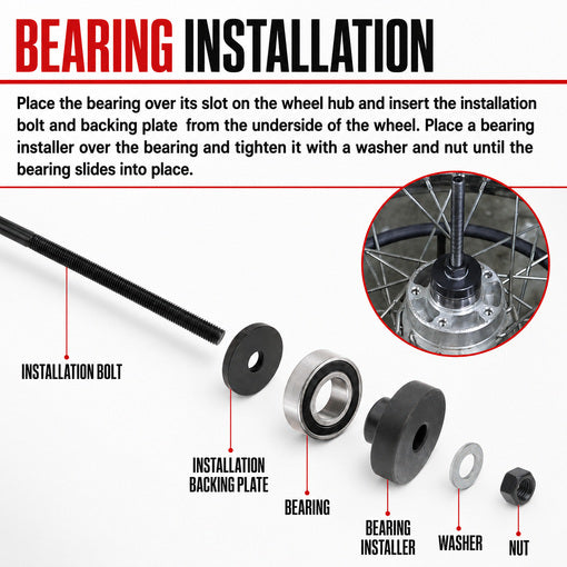 Motorcycle Wheel Bearing Removal and Installation Kit for Her